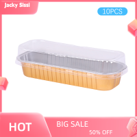 Jacky ถ้วยที่มีฝาปิดอบอลูมิเนียมฟอยล์สี่เหลี่ยมผืนผ้า10ชิ้น200มล. เครื่องมือเค้กขนมอบ