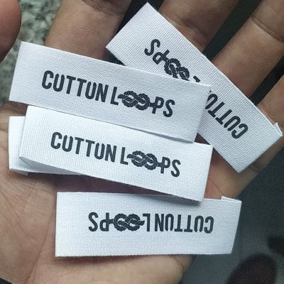 Labels for clothing 1000PCS , 2 * 6 cm Custom soft white cotton cloth print label baby clothing