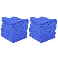 40pcs Absorbent Microfiber Towel Car Home Kitchen Washing Clean Wash Cloth Blue