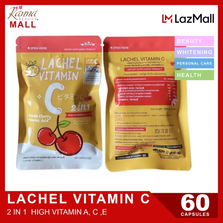Lachel Vitamin C 2in1 60 Capsules 100 Original Lashel Ascorbic Acid
