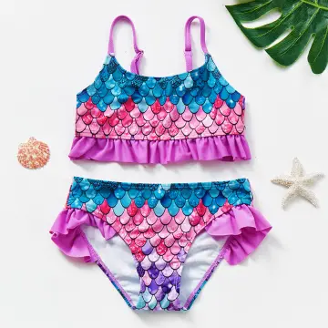 Cute Purple Swimsuits For Women & Teens 2Pcs Halter Bikinis Cheap