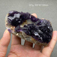 100 ธรรมชาติสีม่วงหน้าต่าง Fluorite คริสตัลดิบหินตัวอย่างคอลเลกชันจาก Anhui,จีน