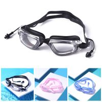 Professional Adult Swimming Goggles Waterproof Anti-fog UV Protection Flat Mirror Diving Goggles with Earplug Swim Eyewear Goggles