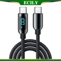 ECILY PD 100W USB C เป็น Type C ชาร์จไฟรวดเร็ว65W USB C เป็น IOS สายสัญญาณภาพดิจิทัลโปร่งใสสำหรับโทรศัพท์แล็ปท็อป