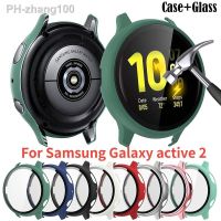 Glass cover For Samsung Galaxy watch active 2 44mm 40mm smartwatch band accessories All-Around bumper Screen Protector film Case