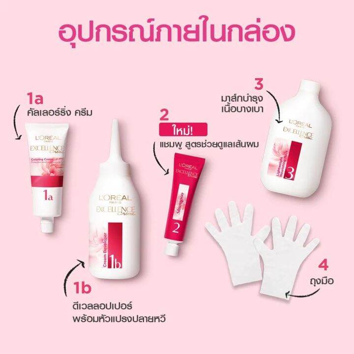 โฉมใหม่แท้100-สีปกปิดผมขาว-loreal-excellence-สีย้อมผม-ลอรีอัล-เอกซ์เซลเลนซ์