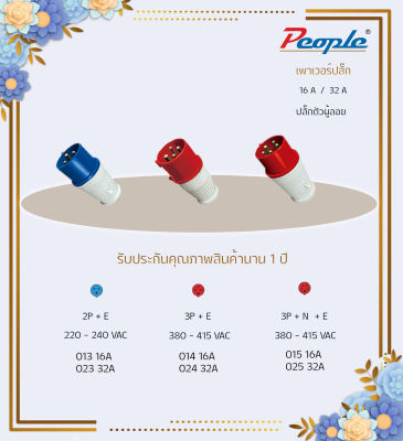 เพาเวอร์ปลั๊ก สินค้าพร้อมส่งจากไทย ปลั๊กตัวเมียติดผนัง 113 123 114 124 115 125 (16/32A) กันน้ำ IP66
