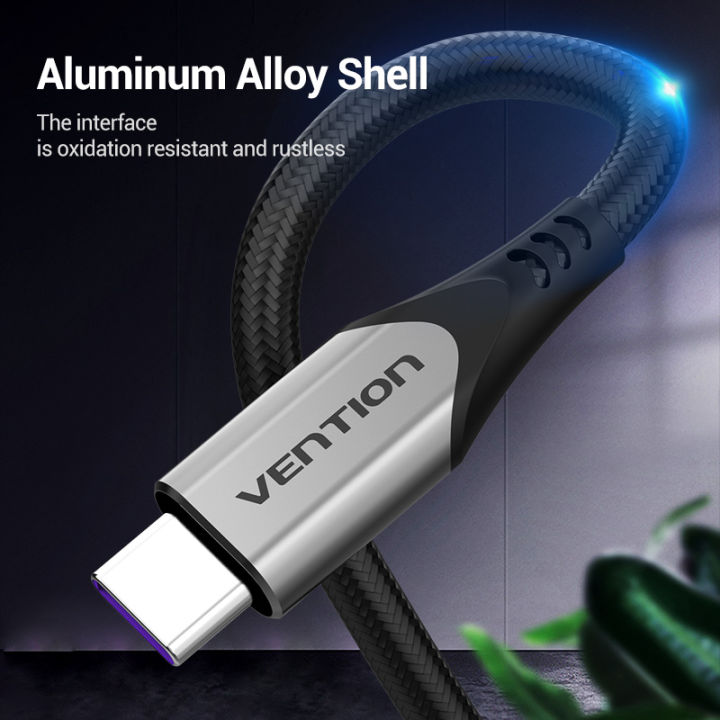 vention-usb-c-to-usb-2-0-a-male-5a-fast-charger-cable-gray-aluminum-alloy-type-สายชาร์จ-usb-c-รองรับการชาร์จเร็ว-กระแสสูงสุด-5-แอมป์-วัสดุอลูมิเนียม-แข็งแรง-สวยงาม