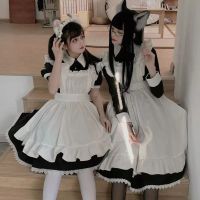 2023 Lolita Maid Dress Cosplay Costumes Anime Halloween Costumes For Women Girl Black Long Sleeve Vestido Role Play Clothing