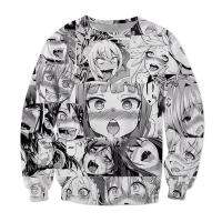 เสื้อยืดพิมพ์ลายการ์ตูน Ahegao Anime 3 D สำหรับผู้ชาย