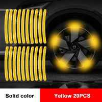 【cw】 20pcs Car Hub Reflective Sticker Tire Rim Strips for Night Driving Styling Accessories