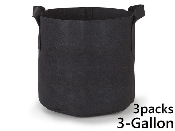 แพ็ค-3-ถุงปลูกต้นไม้แบบผ้า-ขนาด-3แกลลอน-สูง-20ซม-smart-grow-bag-3-gallon-fabric-pot