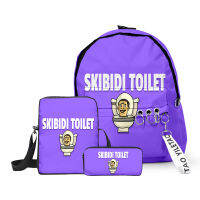 สินค้า Skibidi Toilet Toilet Man Peripl Three-Piece School Bag Student Backpack Shoulder Pencil Bag Children S Best Gift