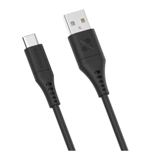 CHARGER CABLE (สายชาร์จ) PROMATE USB-A TO USB-C POWERLINK-AC120 1.2 METER (BLACK)