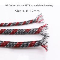 4/8/12mm Cotton Yarn Mesh PP Cotton PET Woven Cotton Mesh Nylon Shock Sbsorber Soft Audio Cable Sleeve  - 10Meters Electrical Circuitry Parts