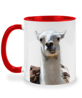 แก้วชงชา meme face มีม Cute crazy llama ลามะ บ้า น่ารัก แก้วสกรีนรูป แก้วมัค twotone coffee mug แก้วสองสี แก้วสกรีน แก้วกาแฟ ของขวัญ ของที่ระลึก ของขวัญวันเกิด