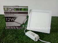 LiTON ดาวน์ไลท์ติดลอย ทรงเหลี่ยม สีขาว 12W แสงขาว รุ่น MARVELUX