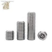 ✚✈ 1/10/50pc M6 M8 M10 M12 M16 DIN913 304 stainless steel Allen Head Hex Hexagon Socket Flat Point Set Screw End Grub Headless Bolt