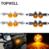 SEG รถมอเตอร์ไซค์ LED Mini Turn สัญญาณไฟ Bullet Moto Amber ไฟแจ้งเตือน12V สำหรับ Harley สปอร์ตเตอร์เอ็กซ์แอล Iron Dyna Touring Glide 4ชิ้น