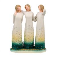 Three Sisters Resin Abstract Figure Sculpture Hand-Painted Resin Small Statue Craft Desktop Ornament Gift for Friends Sisters