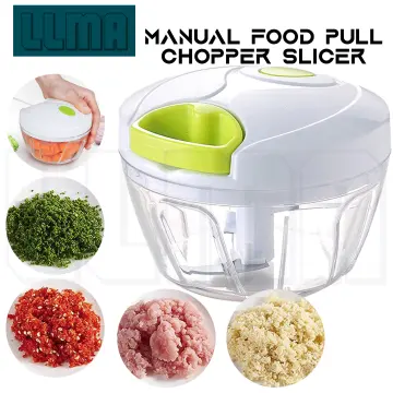 Manual Food Chopper - Hand Held Pull Chopper/Mincer/Mixer/Blender to Chop Fruits, Vegetables, Herbs, Nuts, Onion, Salad etc. - Durable Food