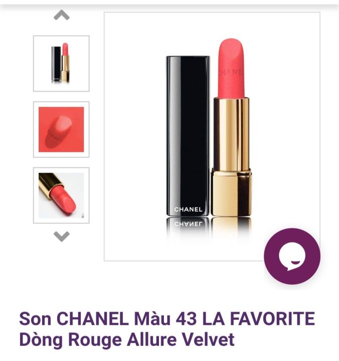 Son Chanel Rouge Velvet màu 43 La Favorite  vonshopvn