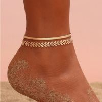 New Fashion Fish Bone Snake Chain Anklet Women Temperament 2 Color Handmade Stainless Steel Chain Anklet For Women Jewelry Gift