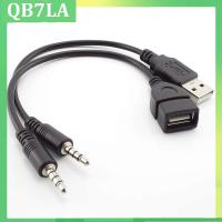 QB7LA Store 3.5mm 4 pole stereo Jack Male to USB 2.0 Type A male female Audio AUX connector Cable OTG Converter Adapter for car