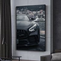 Mercedes Benz Amg Gt 63โปสเตอร์รถสีดำ,ภาพวาดผ้าใบสมัยใหม่ผนังศิลปะพิมพ์รูปภาพ,เหมาะสำหรับห้องนั่งเล่นตกแต่งบ้าน