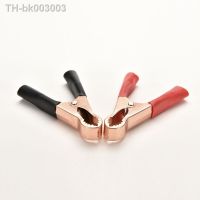 ↂ❀ 2Pcs 50A Red Black 80mm Car Alligator Clips Battery Clamps Crocodile Clip