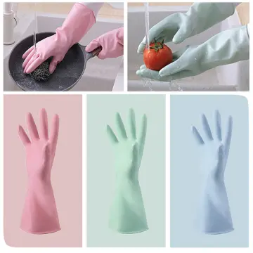 Waterproof Rubber Latex Dishwashing Gloves Kitchen Durable Cleaning Ho