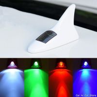 1Pcs 8 LED Light Imitated Car Radio Shark Fin Car Shark Antenna Radio FM Signal Design For All Cars Aerials Antenna Car Styling