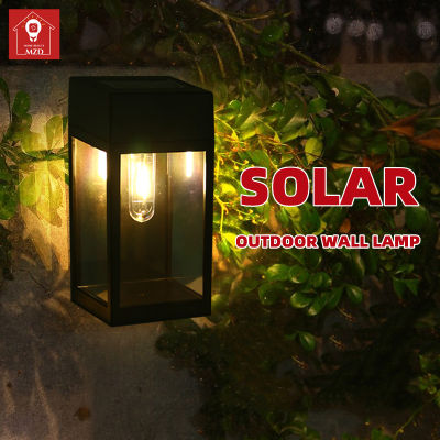 MZD【Warm White Light】Outdoor Solar LED Wall Light Outdoor Waterproof Garden Solar Wall Lamp Garden Atmosphere Decoration Patio Outdoor Courtyard Patio Lights