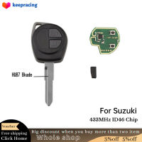 KRC 433MHz ID46 Chip Car Remote Key Kit Cover Case 2 Button Silicone Copy DIY remote key for Suzuki Seift SX4 Alto VITARA IGNIS JIMNY