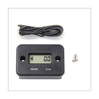 Waterproof LCD Display Digital Hour Meter Inductive Timer for Bike Motorcycle ATV Snowmobile Engine, Black