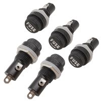 5Pcs Black Knob Car Fuses 5*20MM FUSE Holder Socket Screw Knob Cap Fuse Seat Panel Mounted Insurance Pipe 10A/250V 15A/125V AC Fuses Accessories