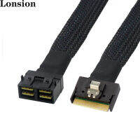 Slimline SAS SFF-8654 8I 4.0 74P ถึง2X SAS 8643สายเคเบิลเชื่อมต่อความเร็วสูง