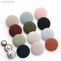 №♣ 10Pcs Round Dress Shirt Fabric Covered Metal Buttons Cloth Buttons Sewing Accessories Clothing Diy Decorative