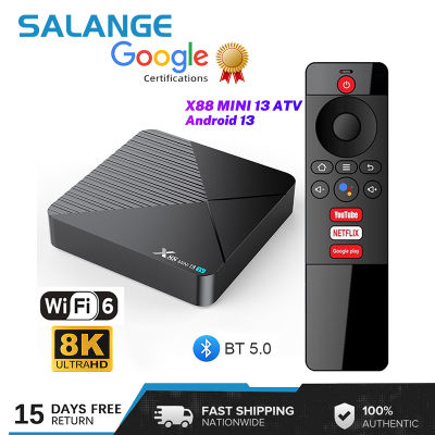 Salange X88 มินิ 13 ATV สมาร์ททีวีตั้งกล่องด้านบน RK3528 Android 13.0 2.4G / 5G Dual Band Wifi HD 8K วิดีโอถอดรหัสเครื่องเล่นสื่อ 4GB + 64GB ตั้งกล่องด้านบน