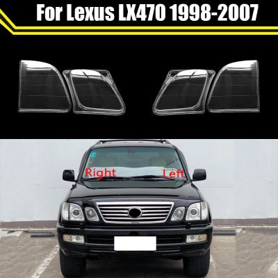 เคสครอบคลุมสำหรับ Lexus ไฟหน้ารถยนต์ไฟหน้าด้านหน้าไฟตกแต่งสวนโป๊ะไฟแบบโปร่งใส LX470 1998-2007ไฟเปิดปิดอัตโนมัติ