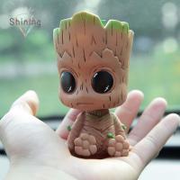 OPBWQH มาร์เวล ของขวัญเด็ก โมเดลฟิกเกอร์ Groot สไปเดอร์แมน รูปการ์ตูน เดสก์ท็อปสำนักงาน ตุ๊กตาของเล่นสไปเดอร์แมน อุปกรณ์เสริมรถยนต์ MARVEL ตุ๊กตาเขย่าหัว ตกแต่งภายในรถยนต์