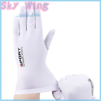 Sky Wing ถุงมือขี่จักรยานชายเต็มนิ้ว, ถุงมือตกปลาทำจากไหมน้ำแข็งกันแดดระบายอากาศได้ดีสำหรับฤดูร้อน