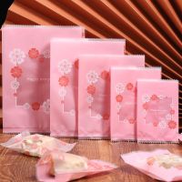 【DT】 hot  AQ 100pcs/lot Red Pink Cherry Blossoms Full bloom Decoration Different Sizes Handmade Cookies Candy Mooncake DIY Packaging Bag