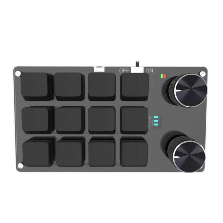 Bluetooth USB Custom 12 Keys Keyboard Volume Knob Programming Macro