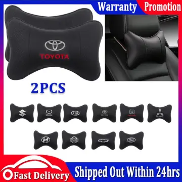 2pcs New Black Car Neck Pillow Breathe Cushion Headrest Pillow For Mazda  Logo