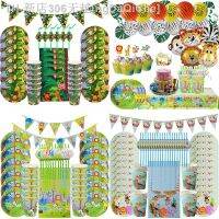 【CW】☞✗☁  Jungle Birthday Decoration Disposable Tableware Set 1st Boy Baby Shower Favor