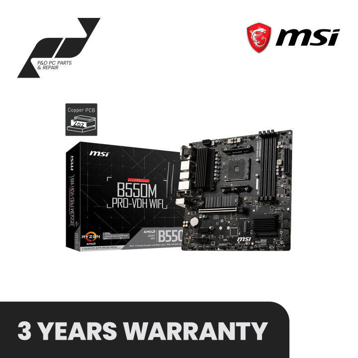 MSI B550M PRO-VDH WiFi ProSeries AMD AM4 ATX Motherboard | Lazada PH