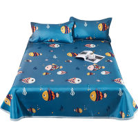 Ice silk mat Printed Foldable Summer Cool Sleeping Mat With Pillow Cover And Ice Silk Mattress Sheet