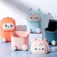 ▫๑ Office Trash Can Cute Garbage Bucket Food Wastebasket Kawaii Kitchen Bin Mini Car Dumpster Desk Wastebin Rubbish Bucket Dustbin