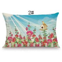 30x50cm Cartoon Flowers Print Pillow Case Home Sofa Zippered Throw Pillow Cover Kids Room Decorative Cushion Cover A042